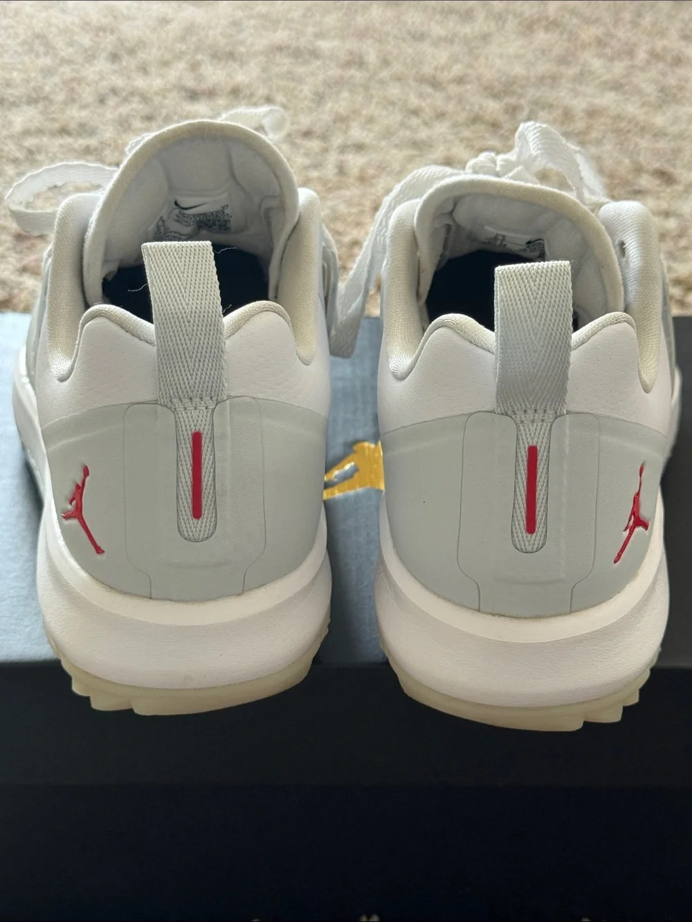 Nike Jordan Grind Golf Shoes | White/Pure Platinum/University Red | M 5.5 W 7